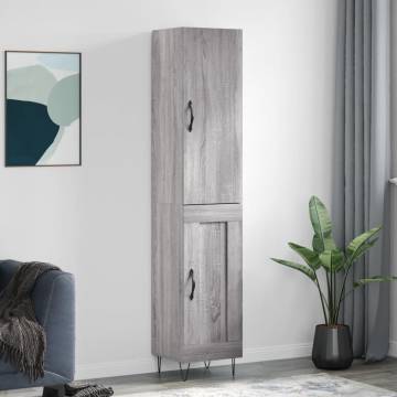 Stylish Highboard Grey Sonoma - 34.5x34x180 cm | HipoMarket