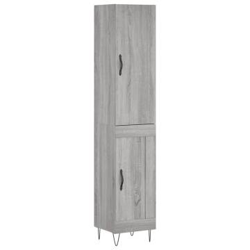 Stylish Highboard Grey Sonoma - 34.5x34x180 cm | HipoMarket