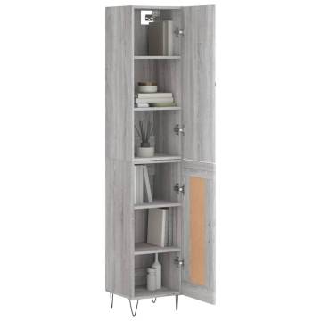 Stylish Highboard Grey Sonoma - 34.5x34x180 cm | HipoMarket