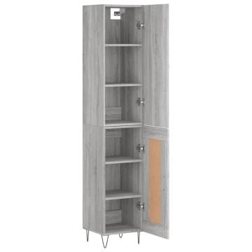 Stylish Highboard Grey Sonoma - 34.5x34x180 cm | HipoMarket