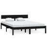 Stylish Black Solid Pine Bed Frame 140x200 cm | Hipomarket