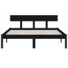 Stylish Black Solid Pine Bed Frame 140x200 cm | Hipomarket