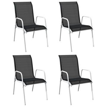 Stackable Garden Chairs Set - Stylish & Durable 4 pcs