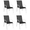 Stackable Garden Chairs Set - Stylish & Durable 4 pcs