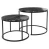 H&S Collection 2 Piece Black Side Table Set - Stylish & Versatile