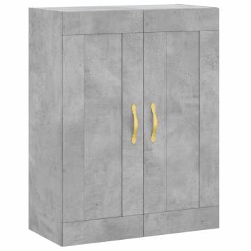 Elegant Highboard in Concrete Grey - 69.5x34x180 cm