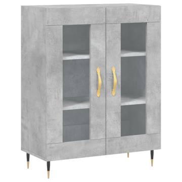 Elegant Highboard in Concrete Grey - 69.5x34x180 cm