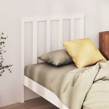 Stylish White Bed Headboard - Solid Pine Wood | Hipomarket