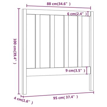 Stylish White Bed Headboard - Solid Pine Wood | Hipomarket