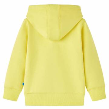 Kids' Hooded Sweatshirt with Zip - Light Yellow 128 | Hipomarket