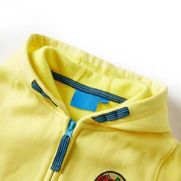 Kids' Hooded Sweatshirt with Zip - Light Yellow 128 | Hipomarket