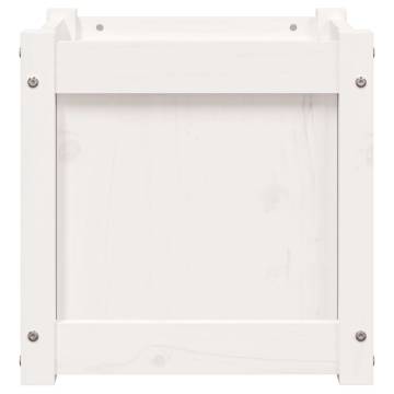 Garden Planter White 40x40x40 cm | Solid Pine Wood | HipoMarket