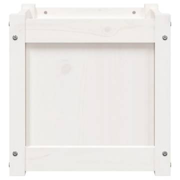 Garden Planter White 40x40x40 cm | Solid Pine Wood | HipoMarket