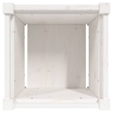 Garden Planter White 40x40x40 cm | Solid Pine Wood | HipoMarket