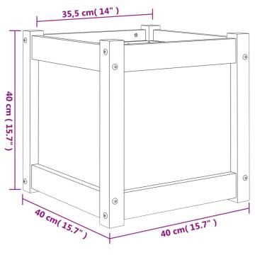 Garden Planter White 40x40x40 cm | Solid Pine Wood | HipoMarket