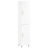 Elegant Highboard High Gloss White - 34.5x34x180 cm