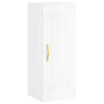 Elegant Highboard High Gloss White - 34.5x34x180 cm