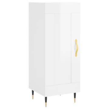 Elegant Highboard High Gloss White - 34.5x34x180 cm