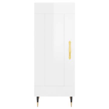 Elegant Highboard High Gloss White - 34.5x34x180 cm