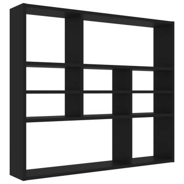 Stylish Black Wall Shelf 90x16x78 cm - Engineered Wood