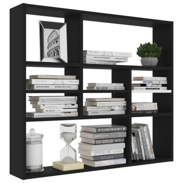 Stylish Black Wall Shelf 90x16x78 cm - Engineered Wood