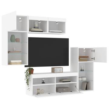 5 Piece TV Wall Units with LED - Stylish & Functional Storage