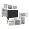 5 Piece TV Wall Units with LED White Engineered Wood Colour white Quantity in Package 1 