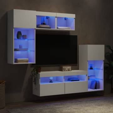 5 Piece TV Wall Units with LED - Stylish & Functional Storage