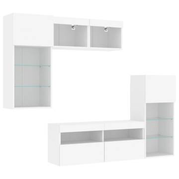 5 Piece TV Wall Units with LED - Stylish & Functional Storage