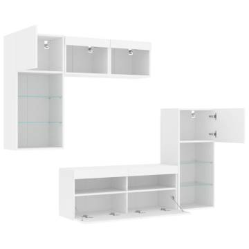 5 Piece TV Wall Units with LED - Stylish & Functional Storage