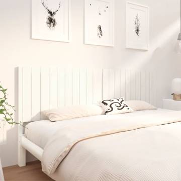 Stylish White Bed Headboard - Solid Pine Wood (205.5x4x100 cm)