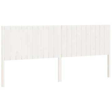 Stylish White Bed Headboard - Solid Pine Wood (205.5x4x100 cm)