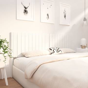 Stylish White Bed Headboard - Solid Pine Wood (205.5x4x100 cm)