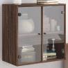 Wall Cabinet with Glass Doors Brown Oak 68x37x68.5 cm Colour brown oak Quantity in Package 1 Number of 