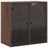 Elegant Wall Cabinet with Glass Doors - Brown Oak (68x37x68.5 cm)