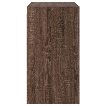 Elegant Wall Cabinet with Glass Doors - Brown Oak (68x37x68.5 cm)