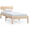 Solid Wood Bed Frame 75x190 cm - Stylish Small Single Bed