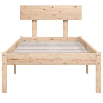 Solid Wood Bed Frame 75x190 cm - Stylish Small Single Bed