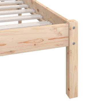 Solid Wood Bed Frame 75x190 cm - Stylish Small Single Bed