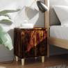 Bed Cabinet with Solid Wood Legs Smoked Oak 40x30x50 cm Colour smoked oak Quantity in Package 1 