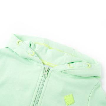 Kids' Hooded Zip Sweatshirt - Bright Green 140 | Hipo Market