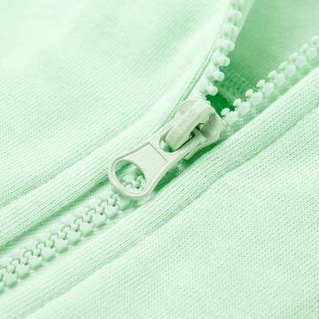 Kids' Hooded Zip Sweatshirt - Bright Green 140 | Hipo Market