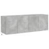 Stylish TV Wall Cabinets with LED Lights - 2 pcs Concrete Grey