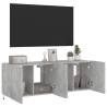 Stylish TV Wall Cabinets with LED Lights - 2 pcs Concrete Grey