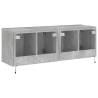 Stylish TV Wall Cabinets with LED Lights - 2 pcs Concrete Grey