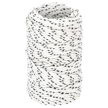 Braided Boat Rope White 2mm x 25m - Durable Polyester Rope