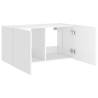 TV Wall Cabinet with LED Lights - White 80x35x41 cm