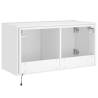 TV Wall Cabinet with LED Lights - White 80x35x41 cm