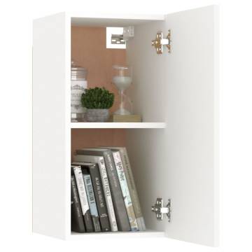 Stylish White TV Cabinet - 30.5x30x60 cm in Engineered Wood