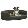 Ergonomic Dog Bed Mattress 75x53 cm Linen Look Fleece Dark Grey Colour dark grey Size 75 x 53 cm 